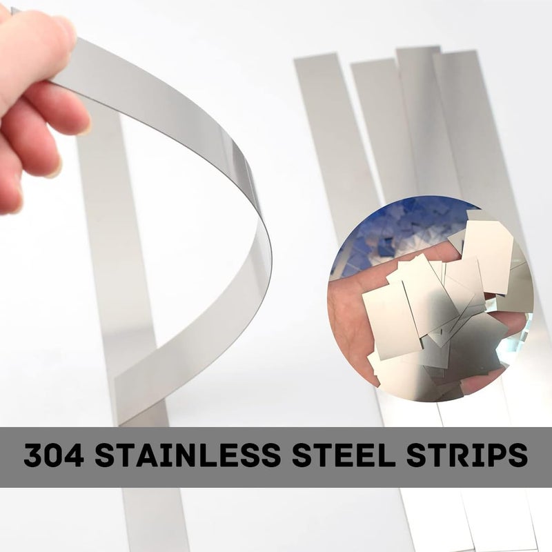 LINXIU Metal Strips Stainless Steel Finishing Sheet Metal Gap Filler Trim Strip 12"x 1"x 0.02" Metal Shim Stock for DIY Craft Kitchen Stovetop 5 Pcs - Image 5